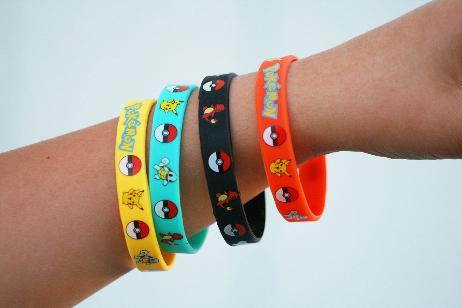 Poke Go Silicone Bracelets Kids Wristbands Soft Silicone Wrist Straps