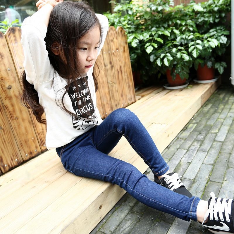 Little Beauty Winter Girls Jeans Pants Girls Leggings Kids Jeans