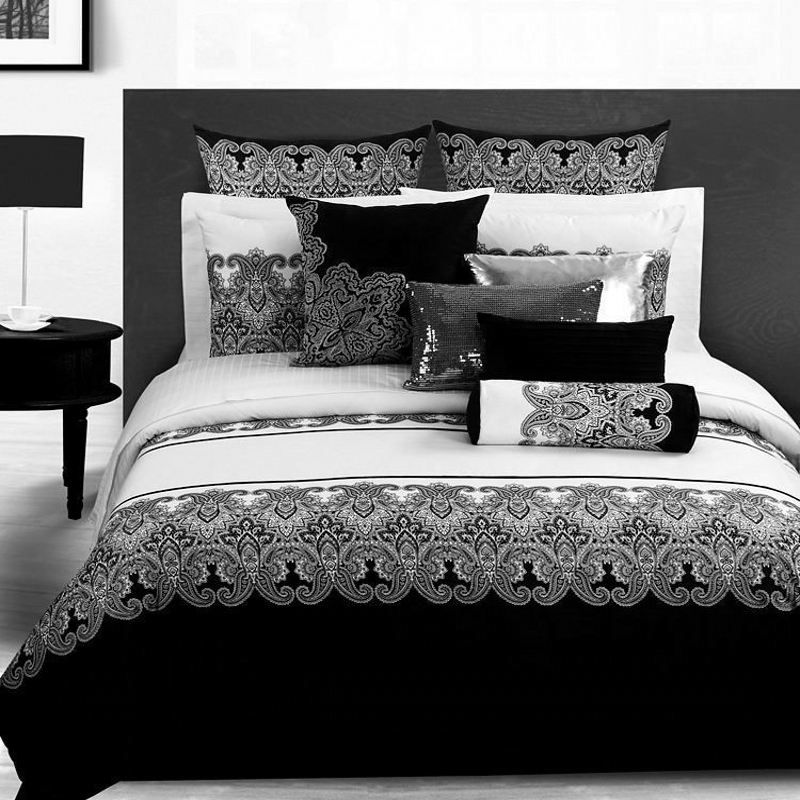 Black White Retro Printed Bedding Sets Queen King Size Cotton Quilt/duvet Cover Bed Linen