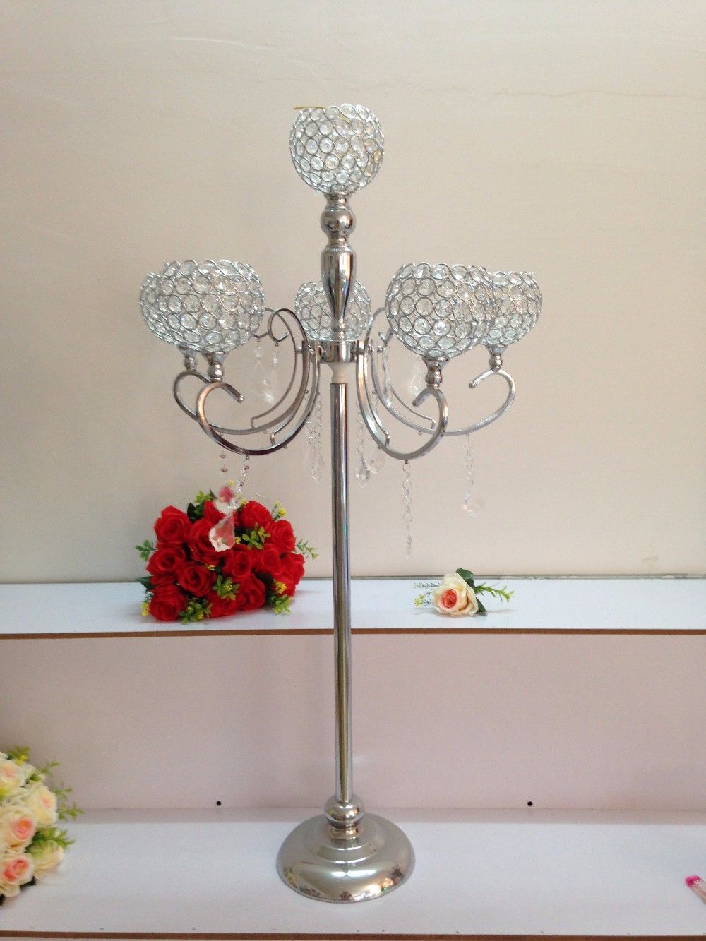 Glass Round Centerpiece : Round tall trumpet glass vases wedding centerpiece party