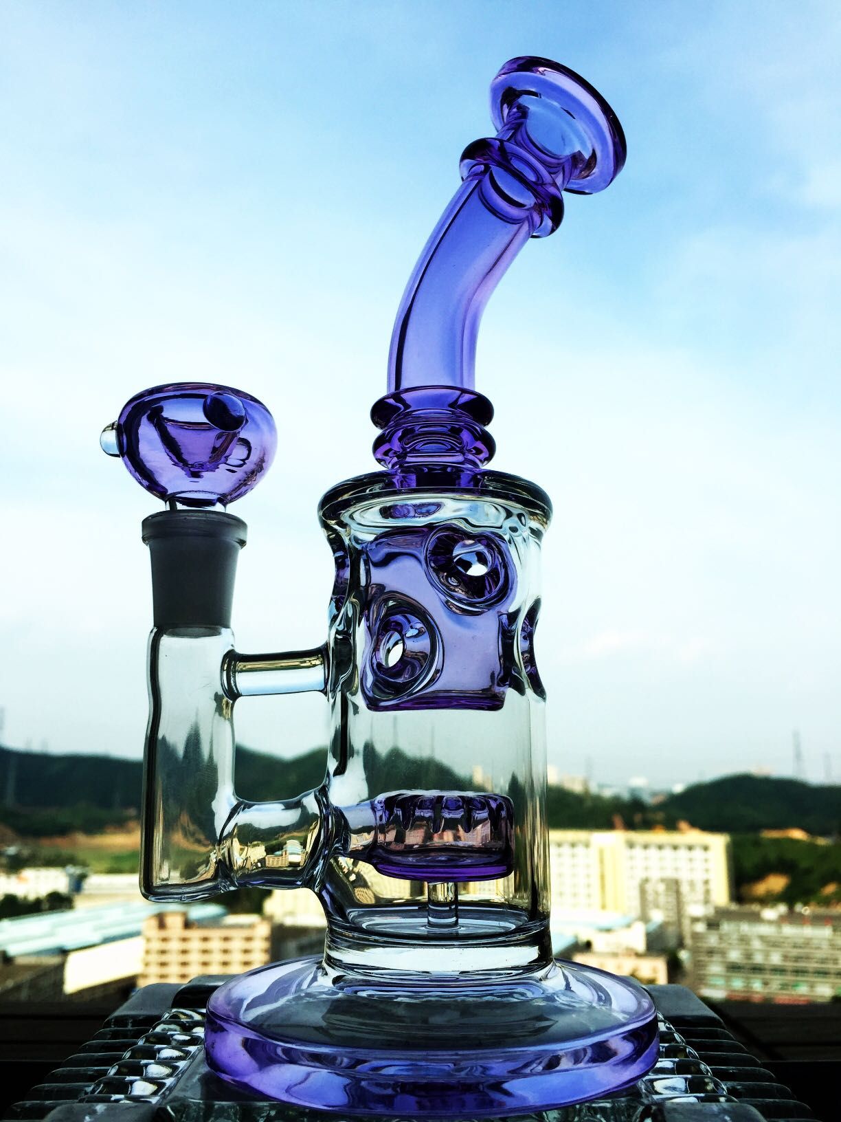 Online Cheap Led Light For Glass Water Smoking Pipes With Base Purple