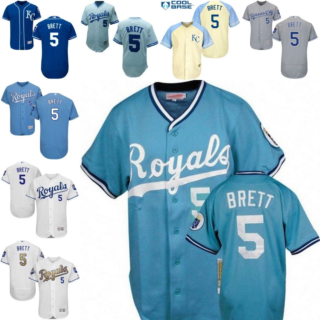 2017 Powder Blue White Throwback Brett Authentic Jersey , Men'S