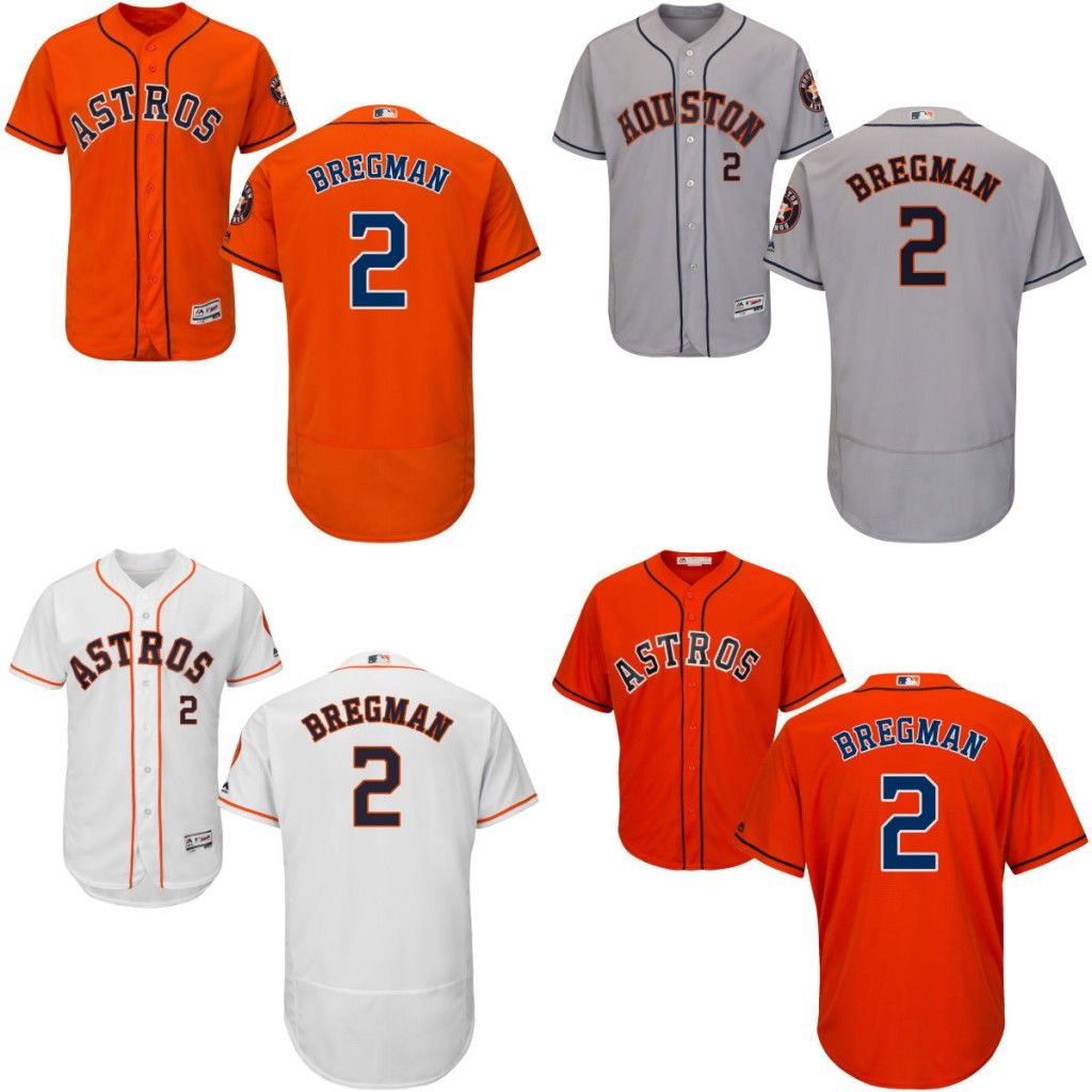 2017 Cheap Men Houston Astros Jersey 2 Alex Bregman Baseball Jersey