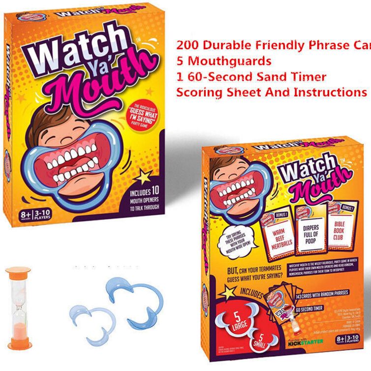 Watch Ya Mouth Card Game Hilarious Mouthguard Mouthpiece Family Party