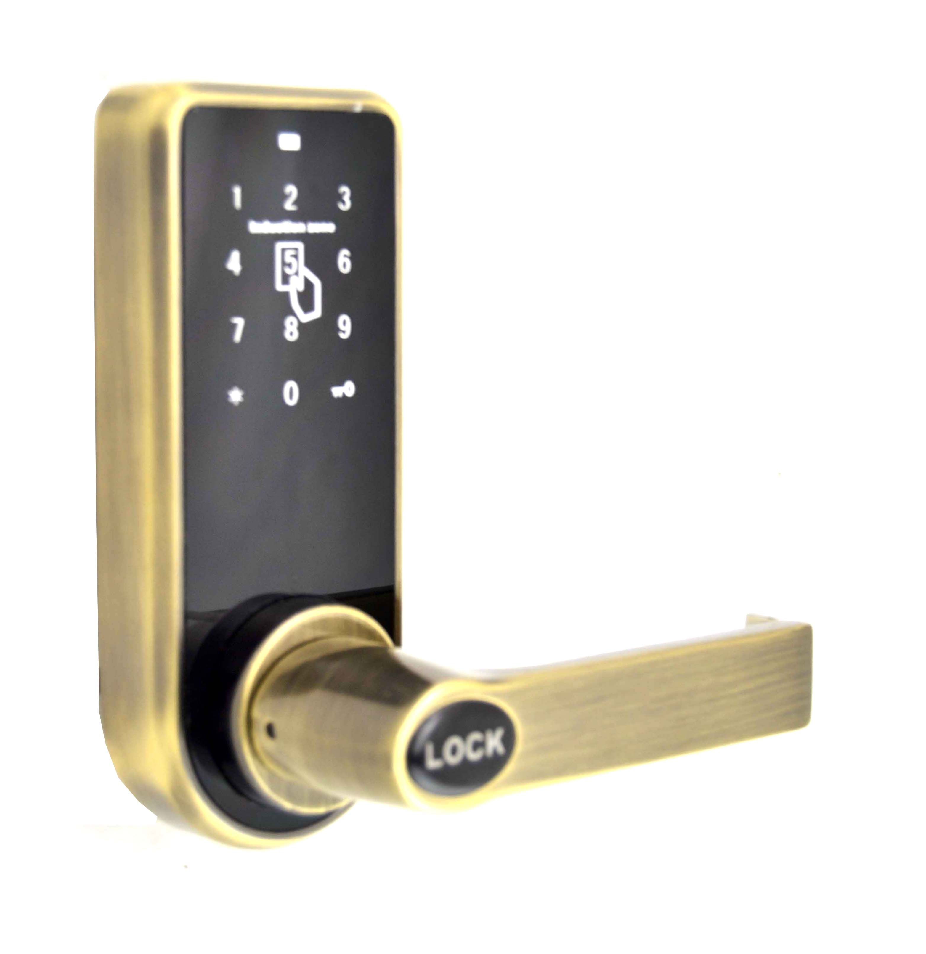 2018 Keyless Electronic Digital Smart Door Lock, Antique Brass Finish