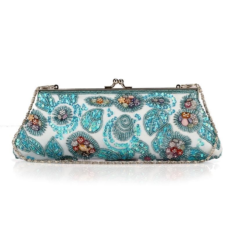 Factory Sales Brand Handbag Beaded Retro Ladies Evening Bag Handmade