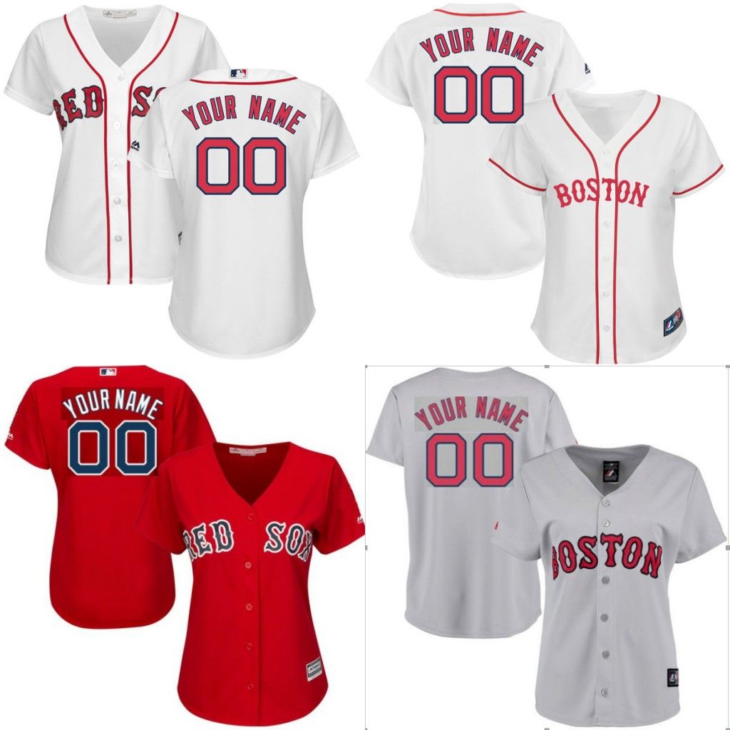2017 Custom Women Boston Red Sox Personalized Home Jersey 2015 New
