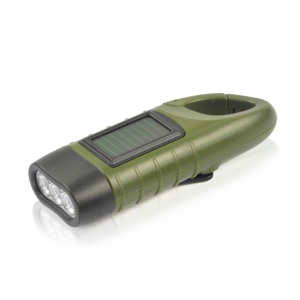3led Dynamo And Solar Flashlight Wind Up/Solar Torch Portable Led