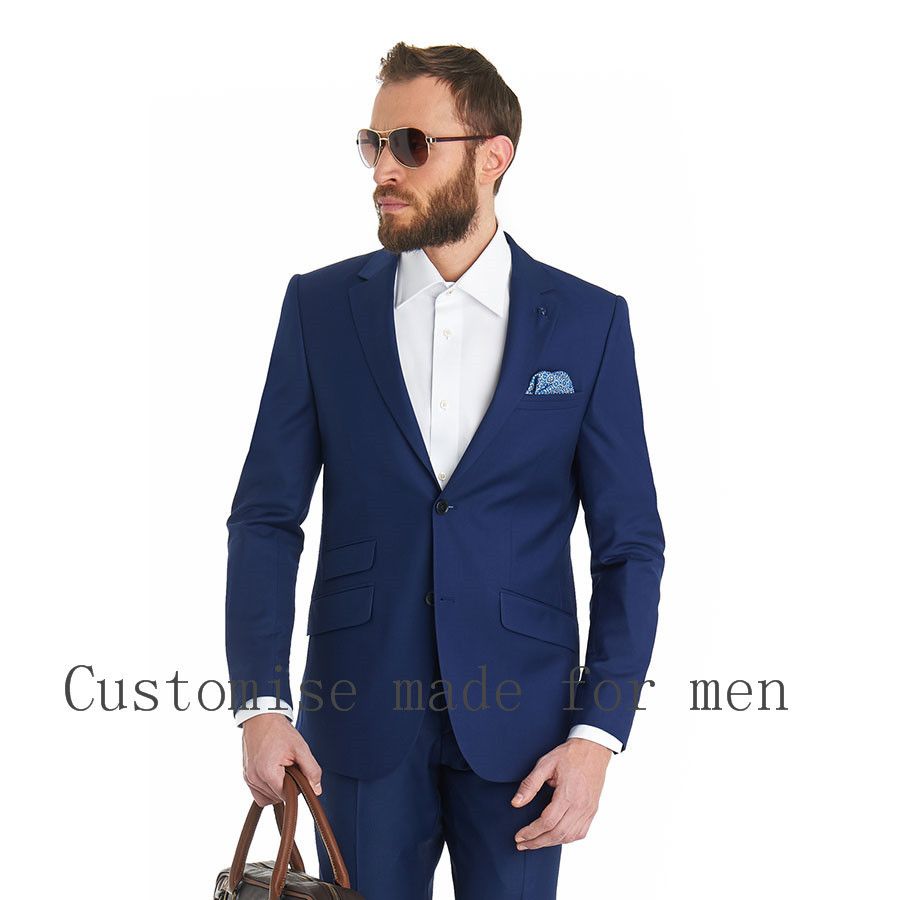 2016 Light Sky Blue Grooms Mens Tuxedo Custom Wedding Suits For Men