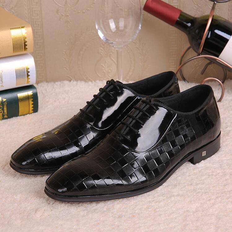 2017 Fashion Italian Luxury Men Dress Wedding Shoes Genuine Leather