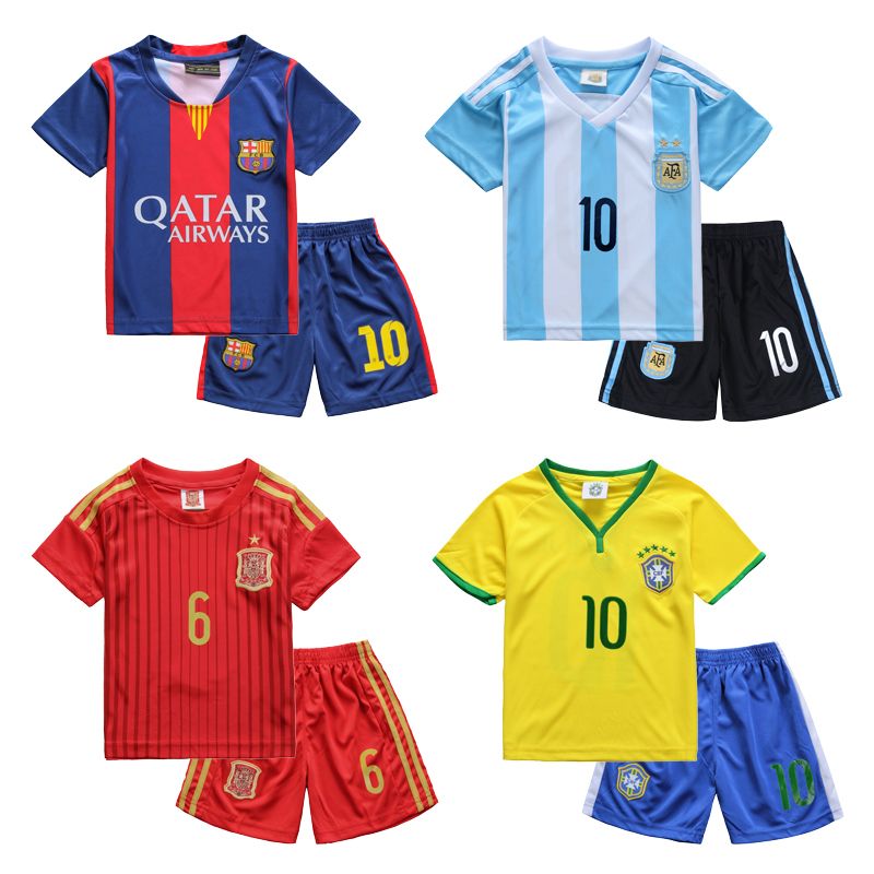 2017 2016 New Thin Breathable Children Football Soccer Sets Kids