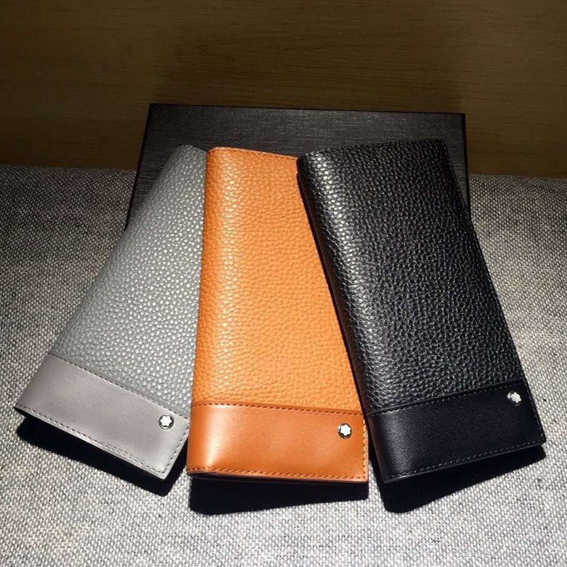 2016 Men&#39;S Genuine Leather Long Wallets Famous Designer Brand Luxury Mens Bi Fold Clutch Thin ...