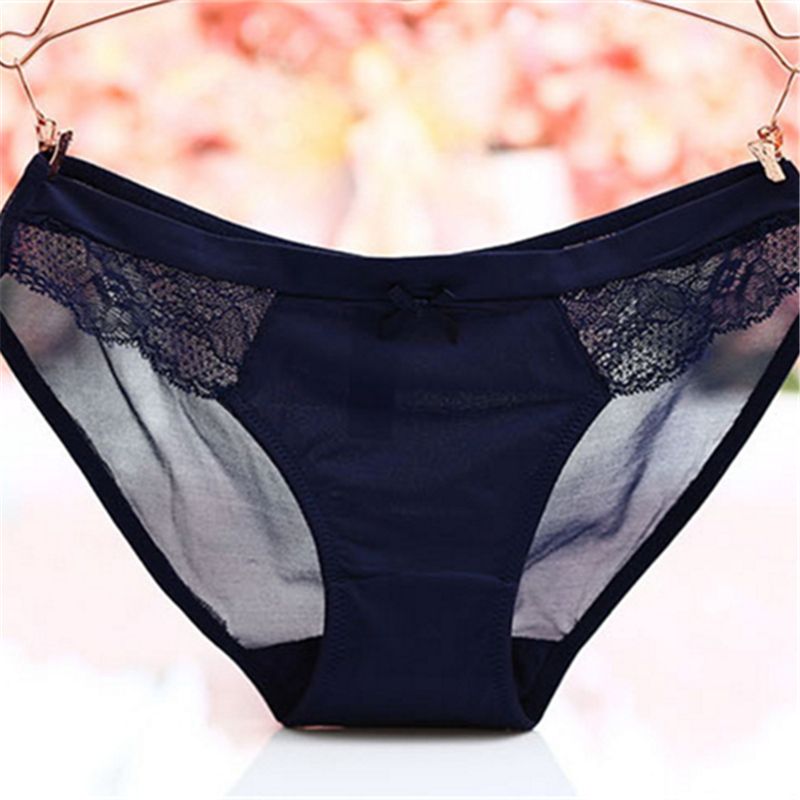 Europe and America SeeThrough Seamless Briefs Women Lace Sexy Panties