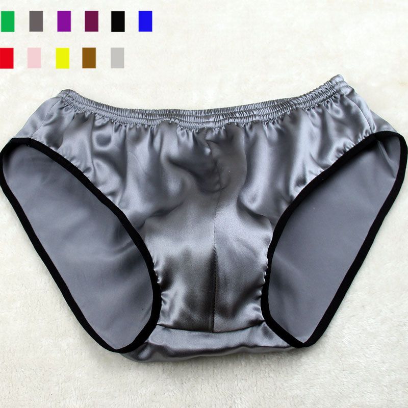 2017 100 Natural Silk Male Briefs,100 Silk Underwear Men,Plus Size