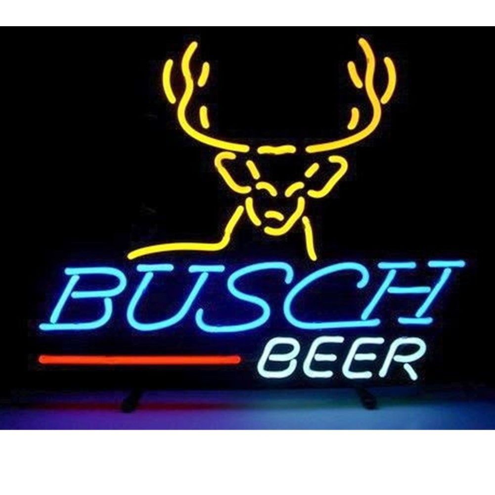 2018 Busch Beer Deer Real Glass Neon Light Sign Beer Bar Party Club