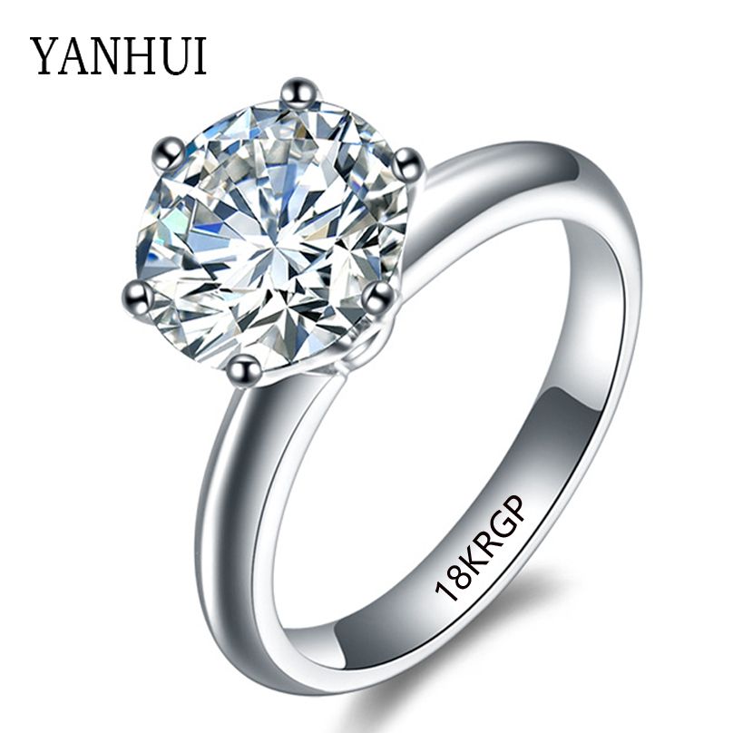 2017 18krgp Stamp Real Gold Ring Set 8mm 2 Carat Sona Cz Diamond