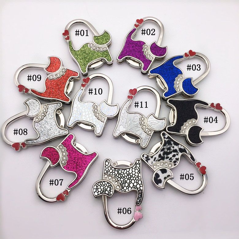100 pcs/lot Cat Bling Colorful Handbag Hook/ Zinc Alloy Crafts Wedding Party Gift Bag Hanger