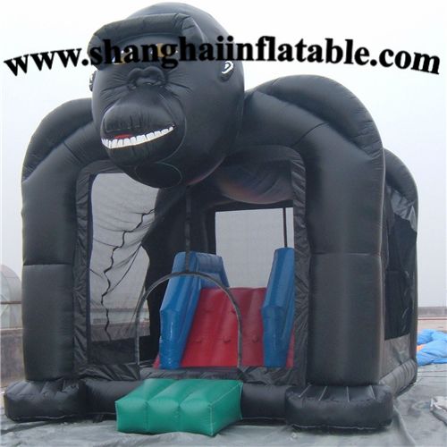 2017 Cheap Price Gaint Gorilla Bounce House With Inflatable Slide For