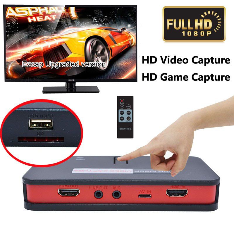 2017 Hd 1080p Video Capture Ezcap 284 Remote Control Hd Game Capture Av