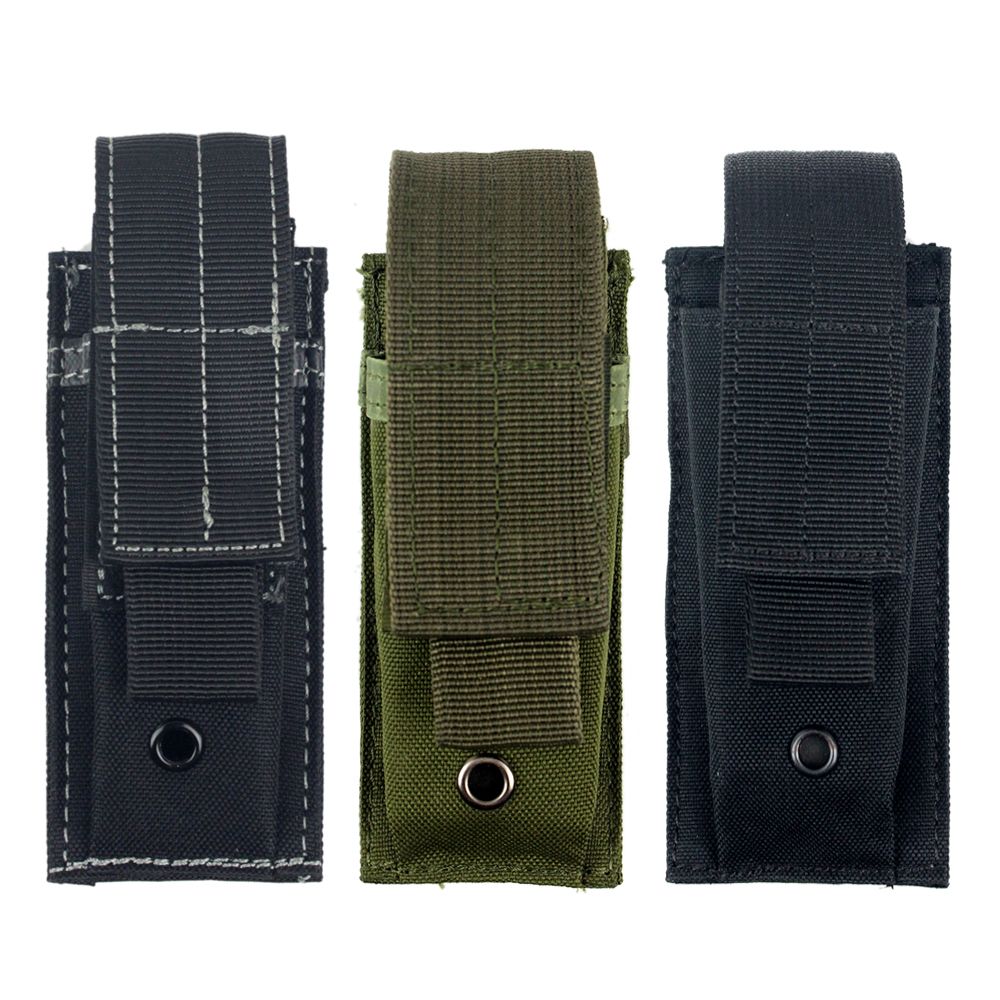 Molle Single Pistol Mag Magazine Pouch Flashlight/Tool Knife Sheath Cartridge Clip Holster Belt