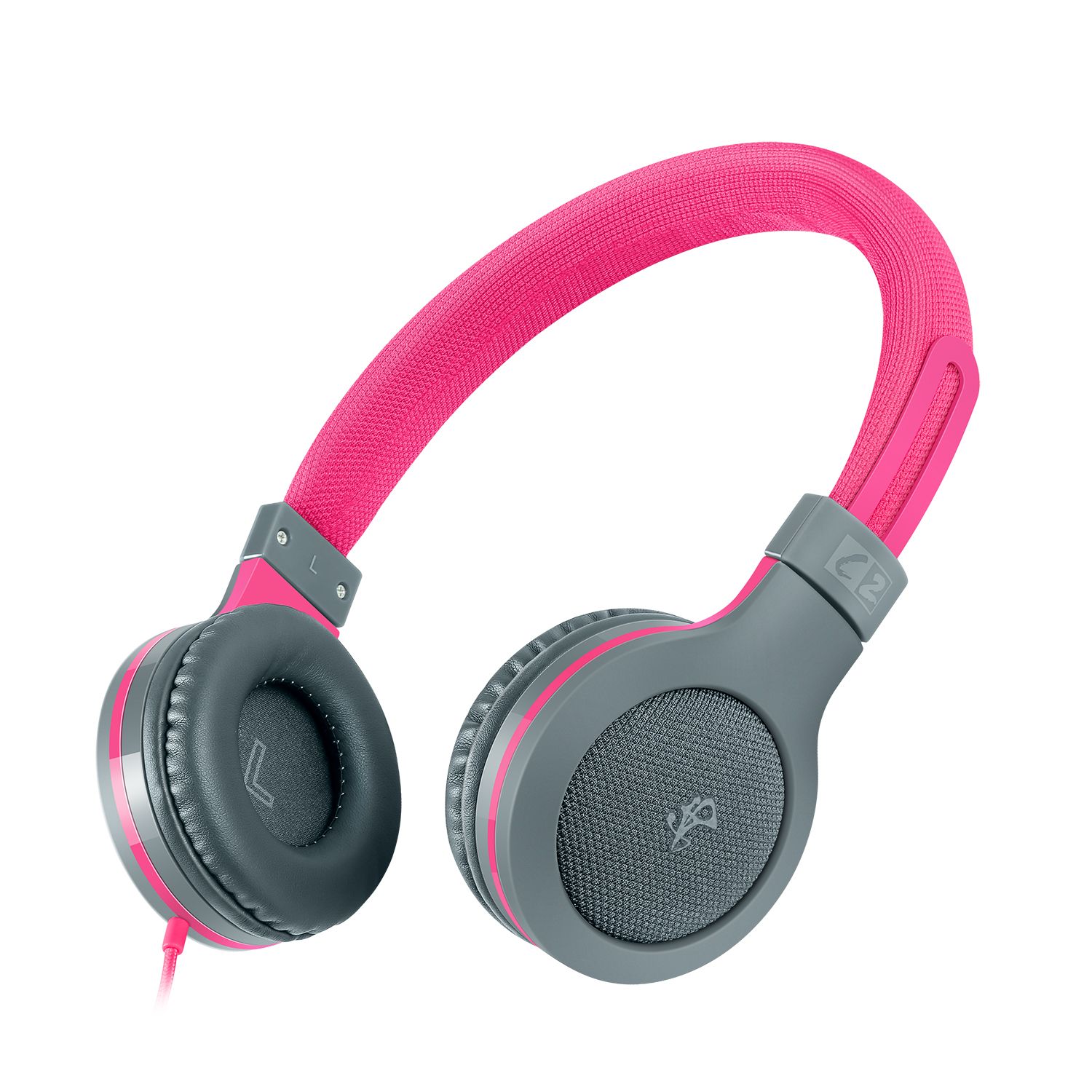 C2 Kids Headphones With Microphone Lightweight Adjustable On Ear Stereo