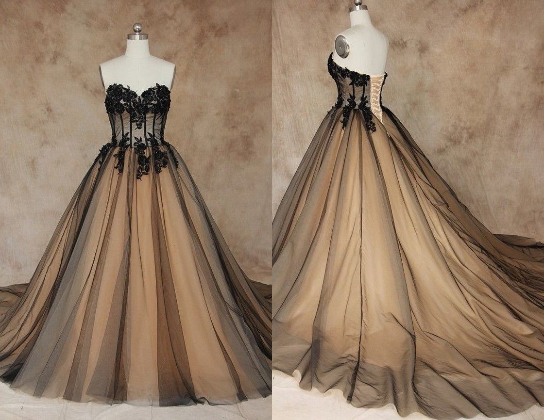 black and gold wedding gowns