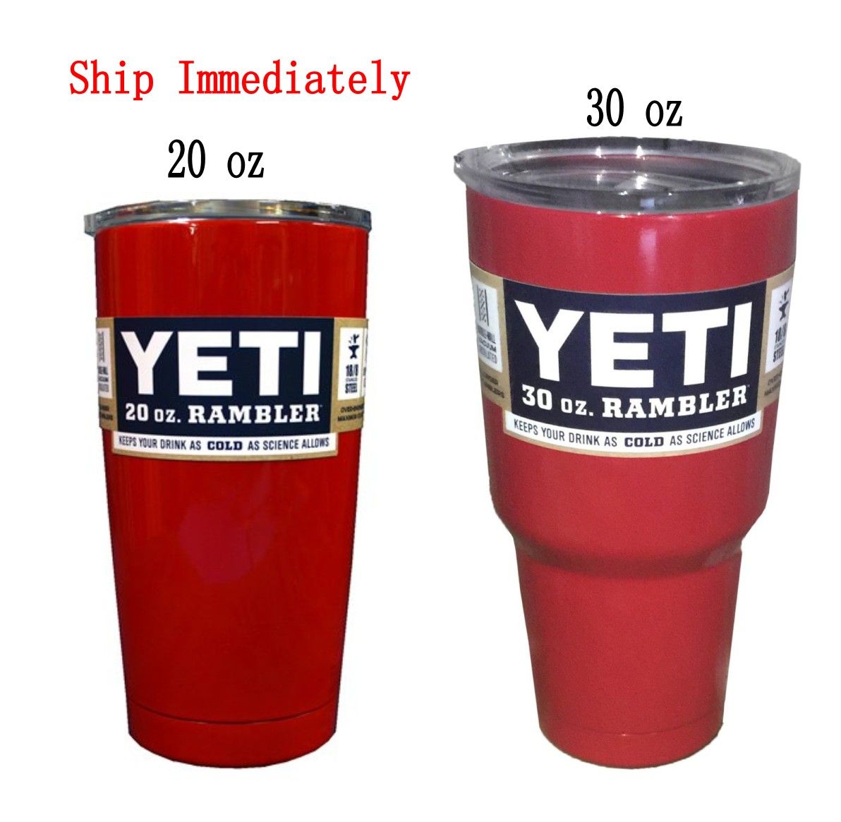 Color Red Yeti 20oz 30 Oz 304 Stainless Steel Rambler Tumbler Yeti Cup