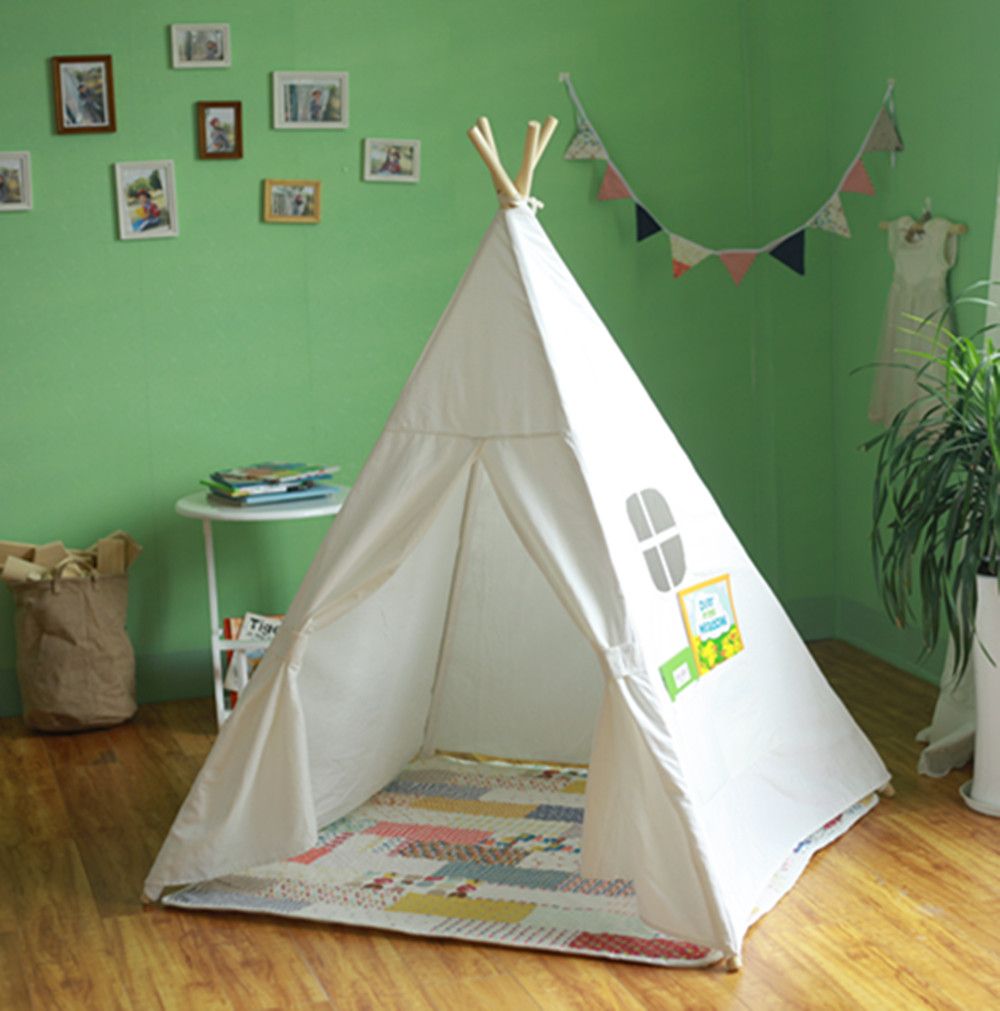 Kid'S Authentic Giant Canvas India Teepee Tripod Play Tent Kids Hut Children House Tents For ...