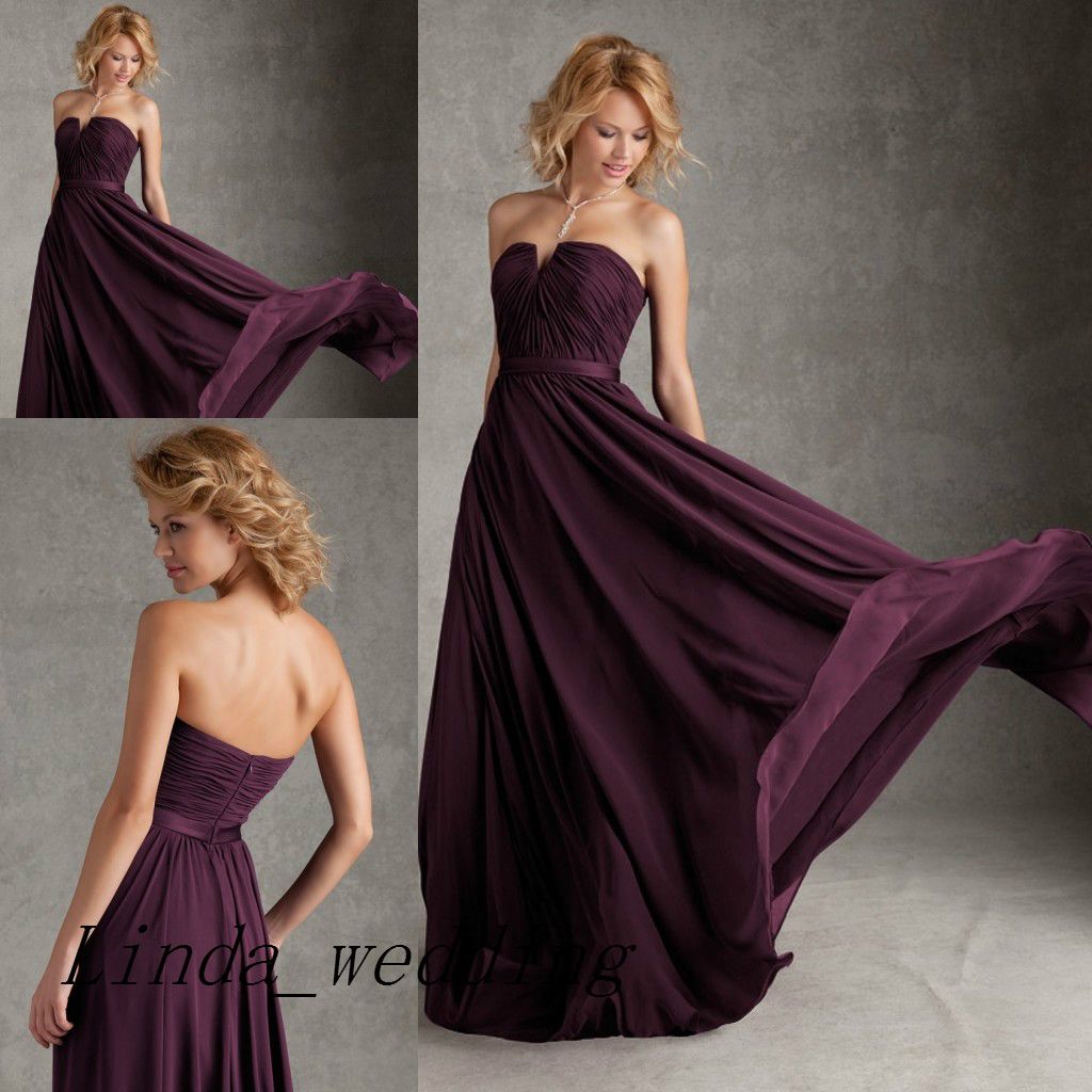 Regency Eggplant Purple Bridesmaid Dresses New Arrival Floor Length