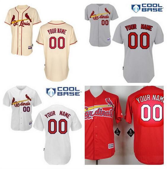 2017 St. Louis Cardinals Custom Jerseys Cream,Gray,Red,White, Men