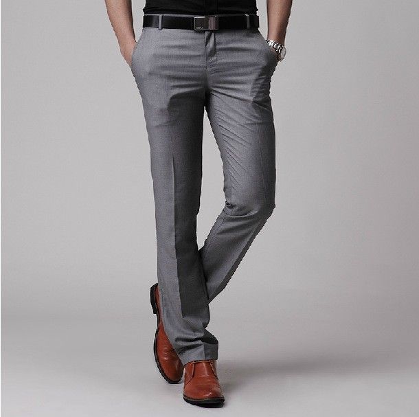 grey dress pants slim fit