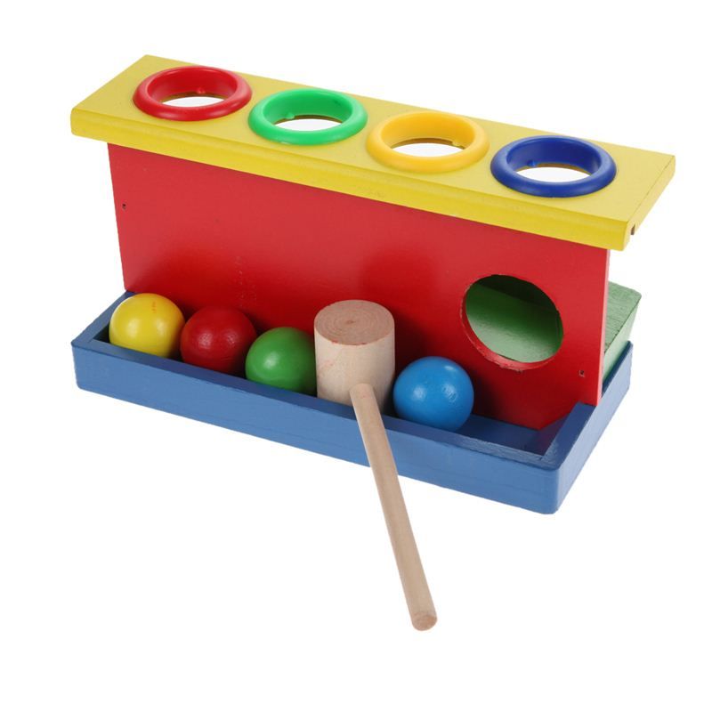 2017 Hammering Wooden Ball Hammer Box Children Early Learning Educational Toys K5bo From