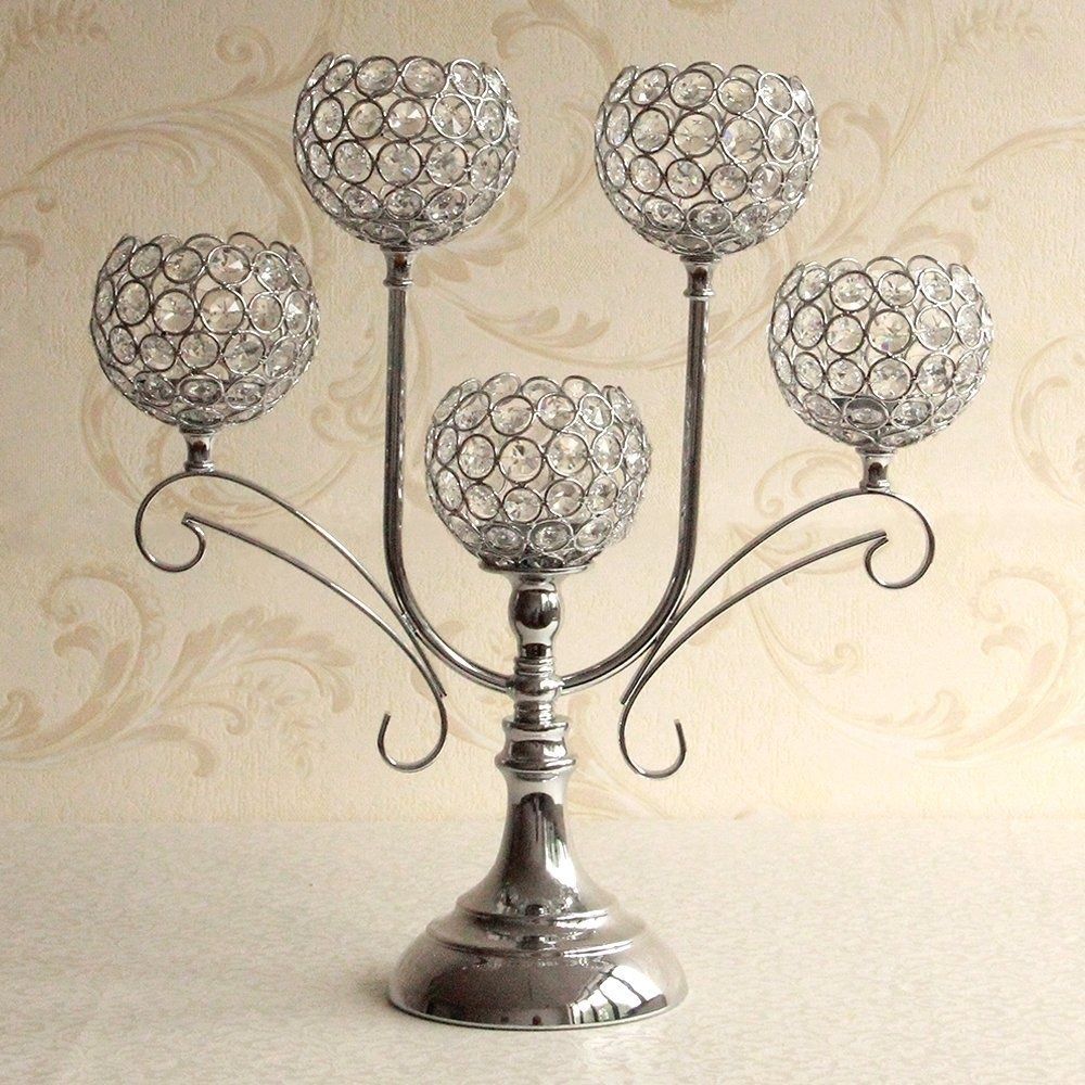 Home Decor Crystal Candle Holder Event Party Supplies Centerpieces