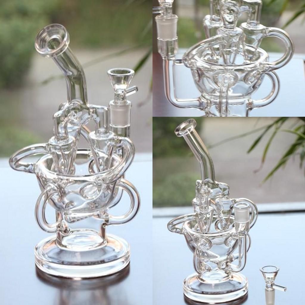 Two Feb Eggs Bongs Water Pipes 20cm Tall Glass Bongs Such an Intricate