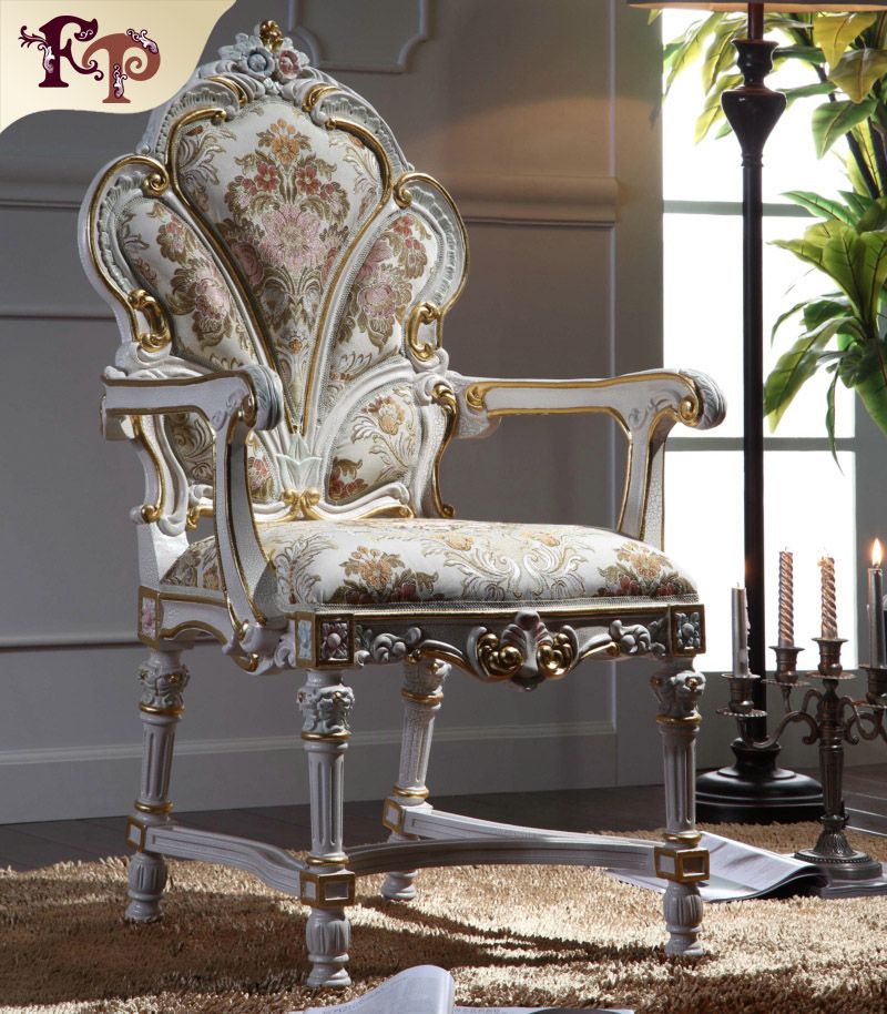 2017 Baroque Classic Solid Wood Dining Chair European Palace Furniture