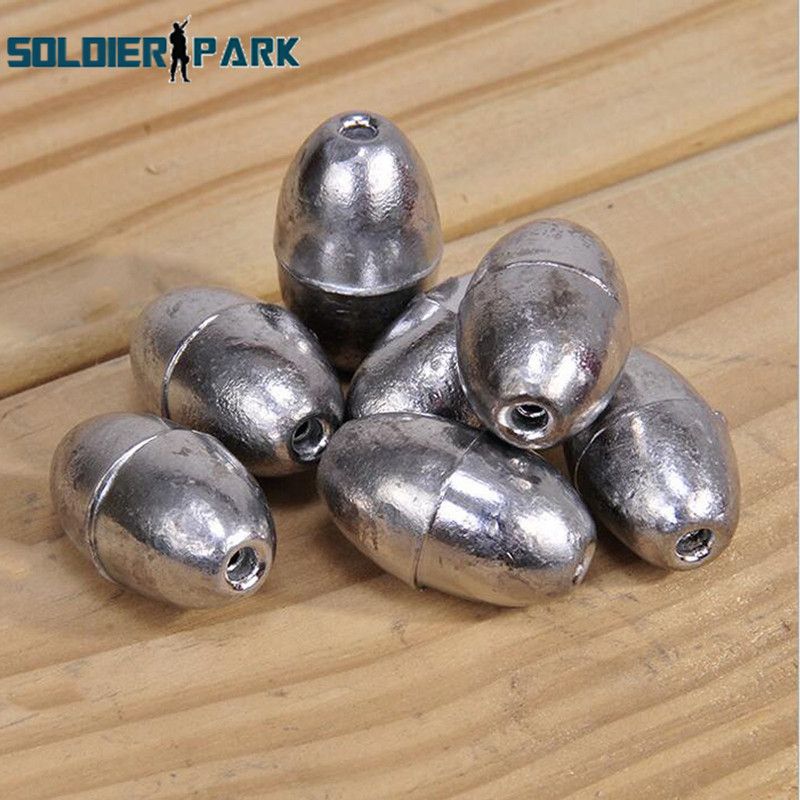Wholesale Olive Shape Lead Sinkers For Fishing Pure Lead Making Fishing