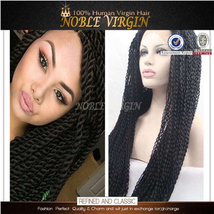 Cheap Braided Synthetic Lace Front Wig Kinky Twist Braiding Wig Heat