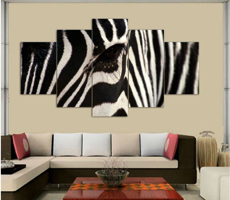 Best Quality Hot Sell Wall Art Zebra Painting On Canvas Abstract Print