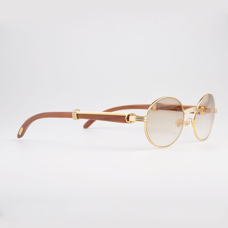 Luxury 18k GoldSunglasses Metal Frames Glasses Men Real ...