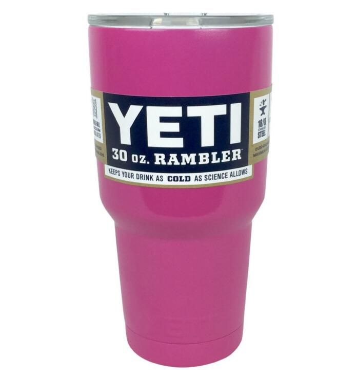 Colored Pink Yeti Rambler Cups 304 Stainless Steel 30 Oz Bilayer Beer