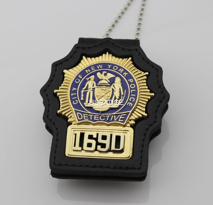 2017 Us Nypd Detective Badge 1690 With Leather Holder And Chain Brass Material From Usbadge, 50