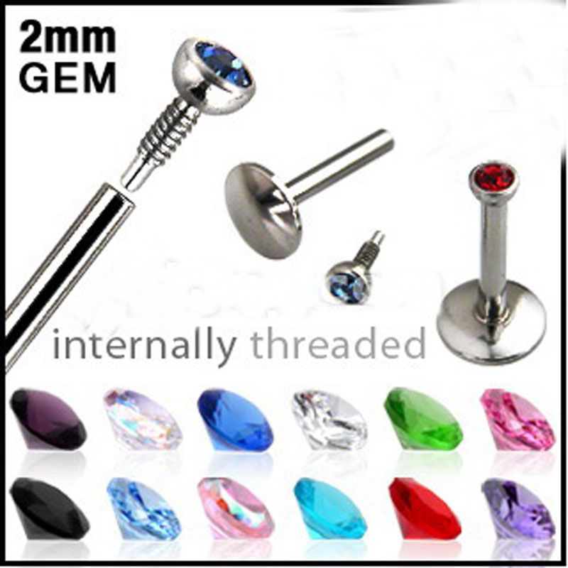 2018 Internally Thread Labret Lip Chin Ring Monroe Bar Tragus Bars 1