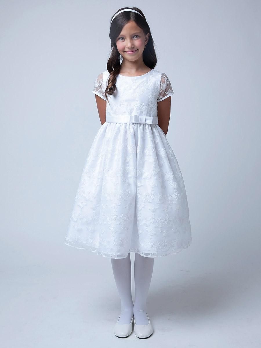white communion dress with sleeves
