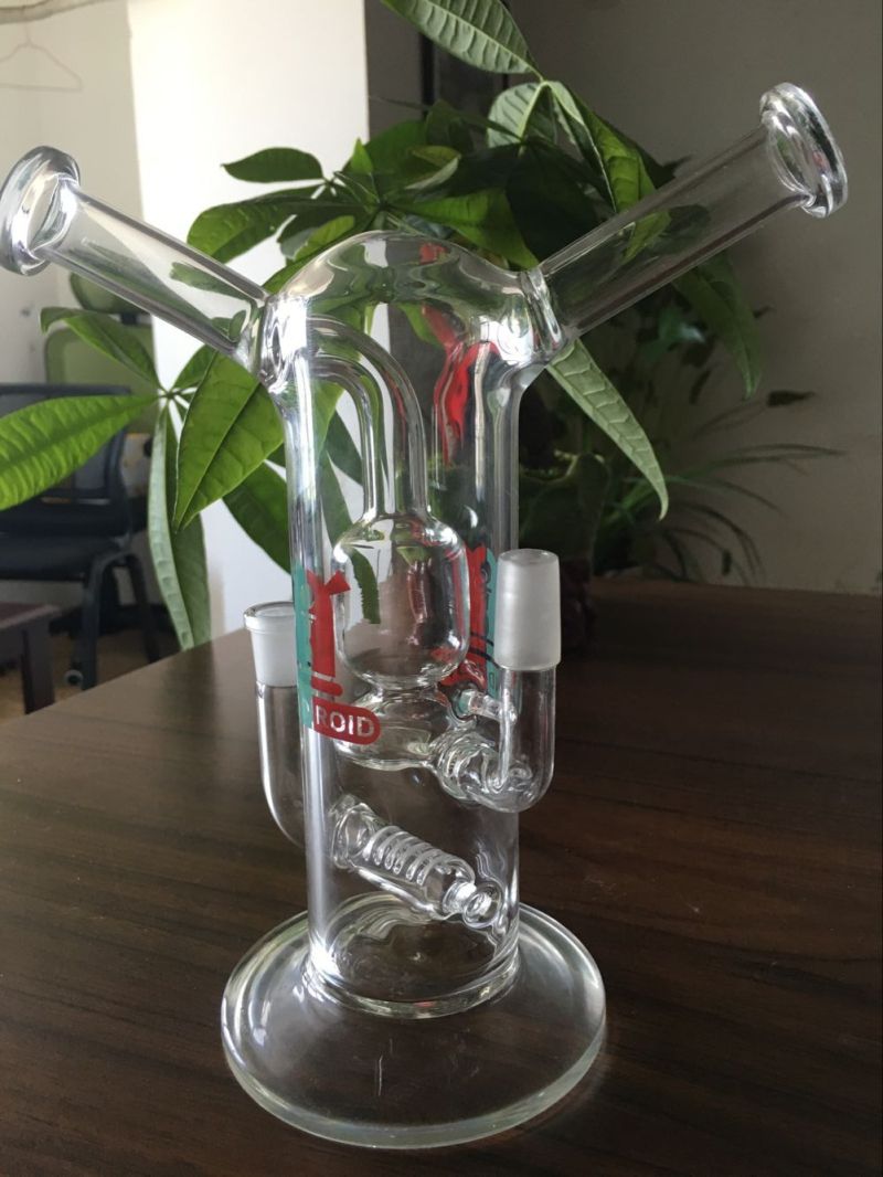 Online Cheap Real Image Double Mouthpieces And Joints Glass Bongs Oil
