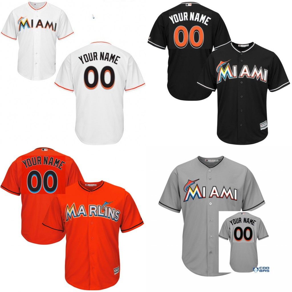2017 2015 Miami Marlins Youth Jerseys Custom Mlb Jerseys Kids Baseball