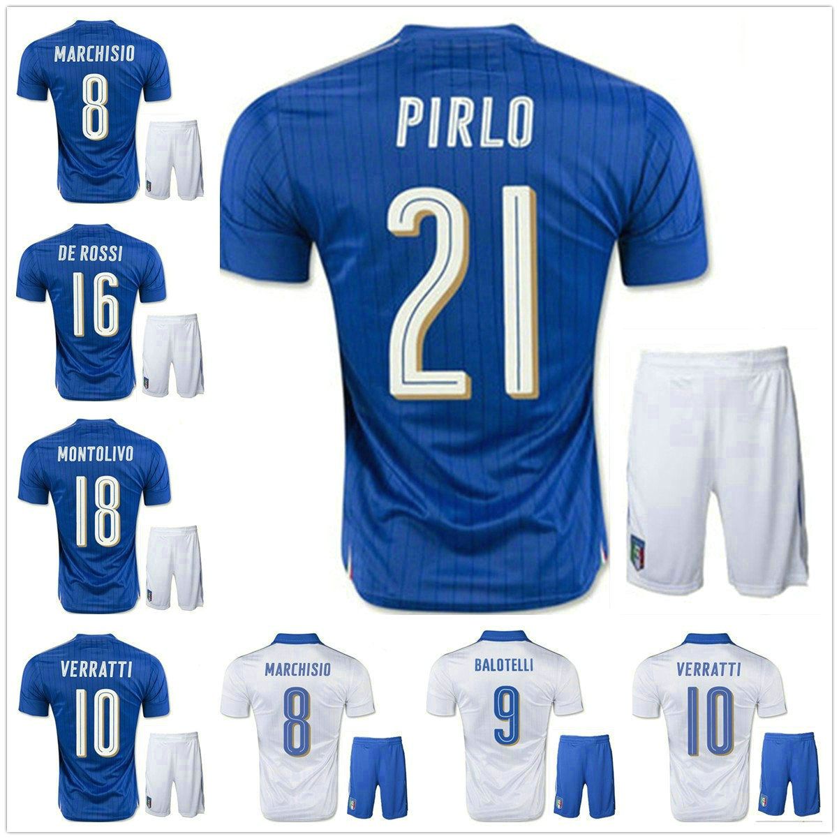 2017 2016 Italy Kits Soccer Jersey Best Quality 2016 Pirlo El Shaarawy