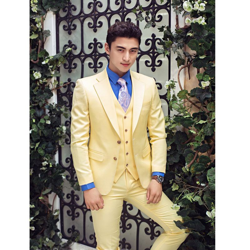 yellow suit wedding