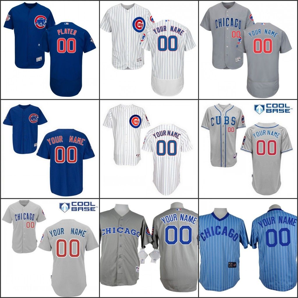 Online Cheap 2016 Postseason Patch Customized Chicago Cubs Jerseys
