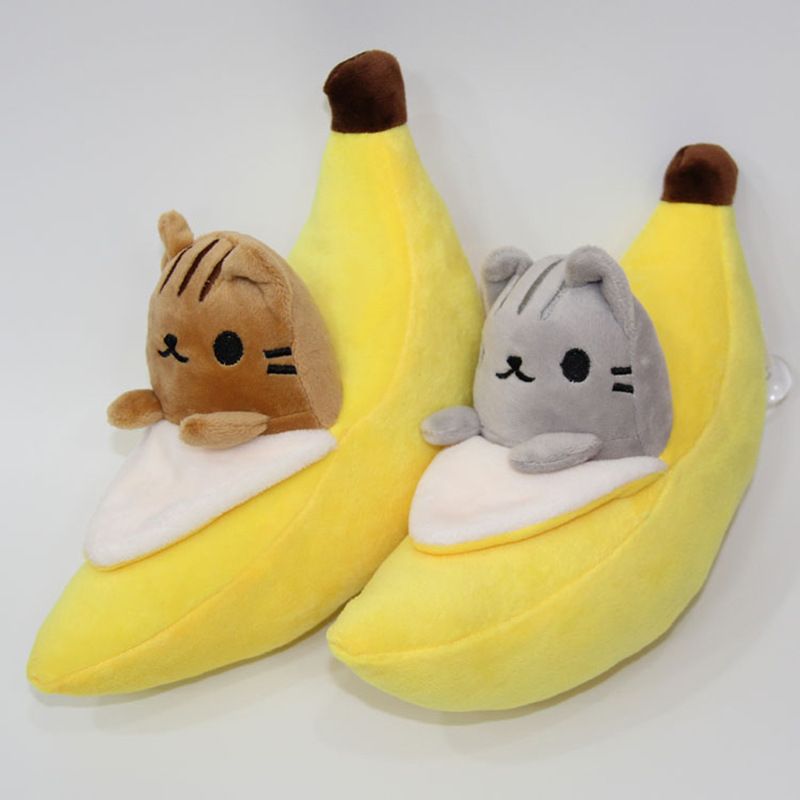 cat banana plush