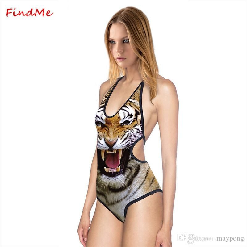 2017 2016 Sexy 3d Tiger Print Swimwear Swimsuit One Piece Swimming Suit For Women Fashion Sports